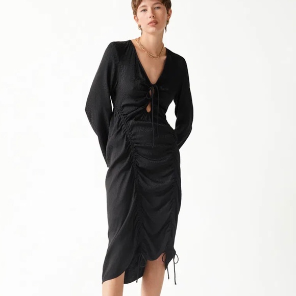 & OTHER STORIES Drawstring Midi Dress - Picture 1 of 4